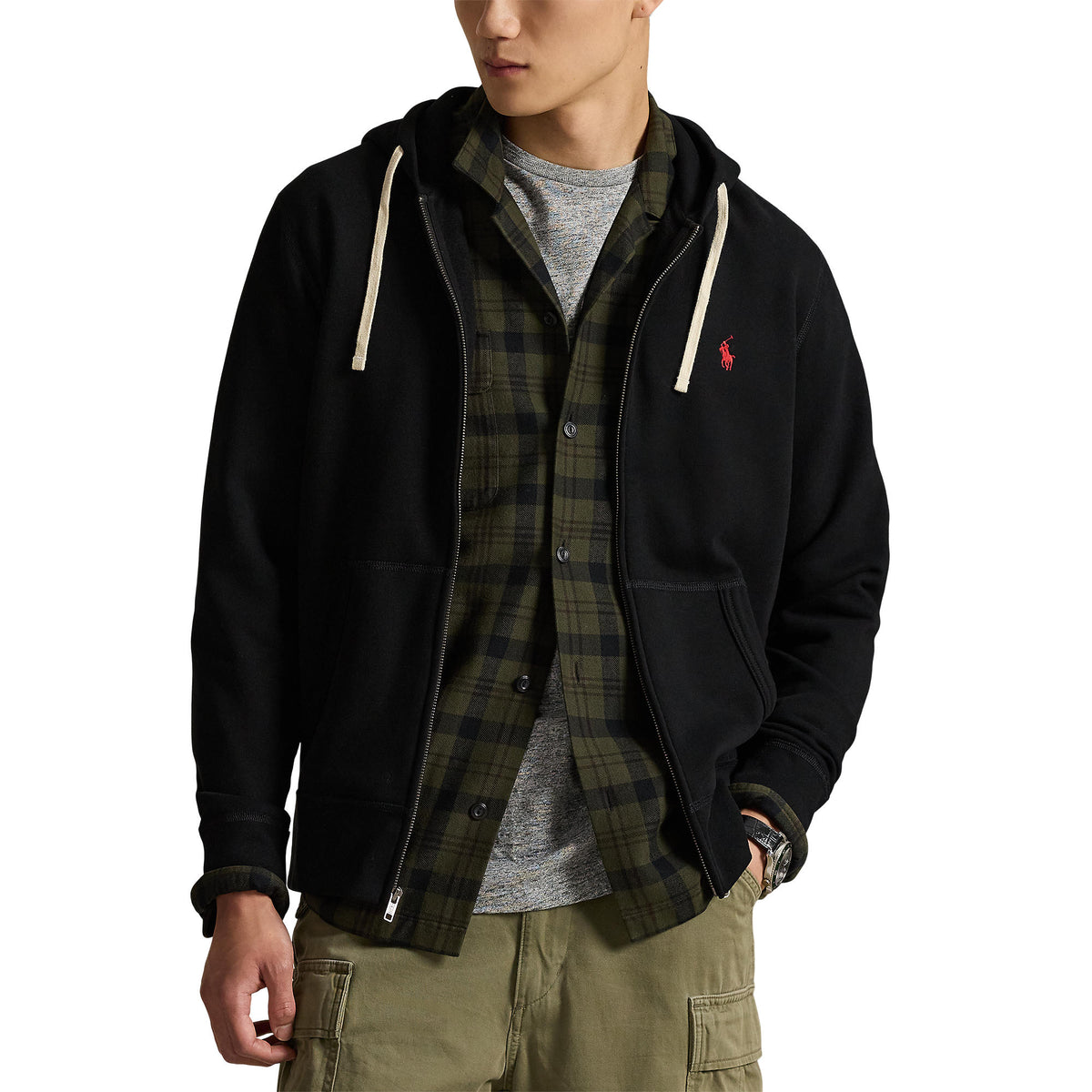 HOODIE ZIP – POLO BLACK