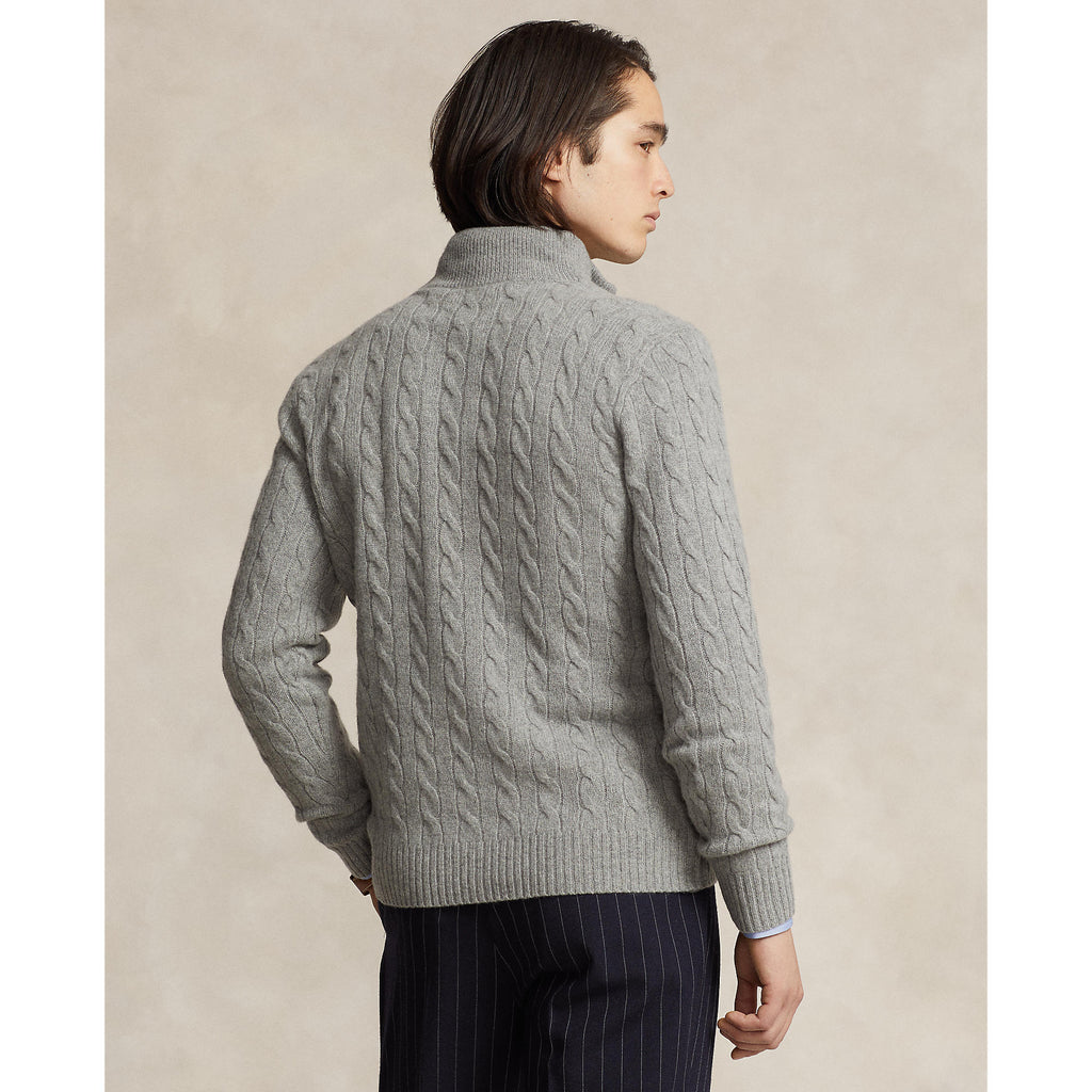 CABLE ZIP LAINE/CACHEMIRE – FAWN GREY HEATHER