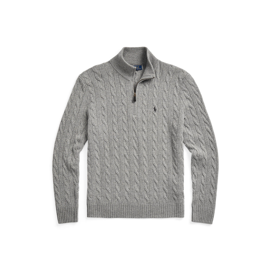 CABLE ZIP LAINE/CACHEMIRE – FAWN GREY HEATHER