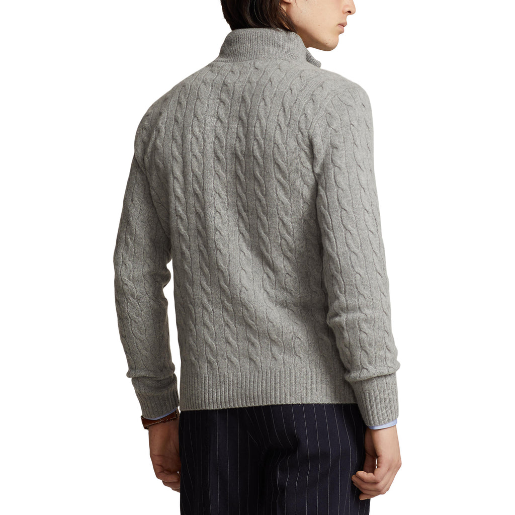 CABLE ZIP LAINE/CACHEMIRE – FAWN GREY HEATHER