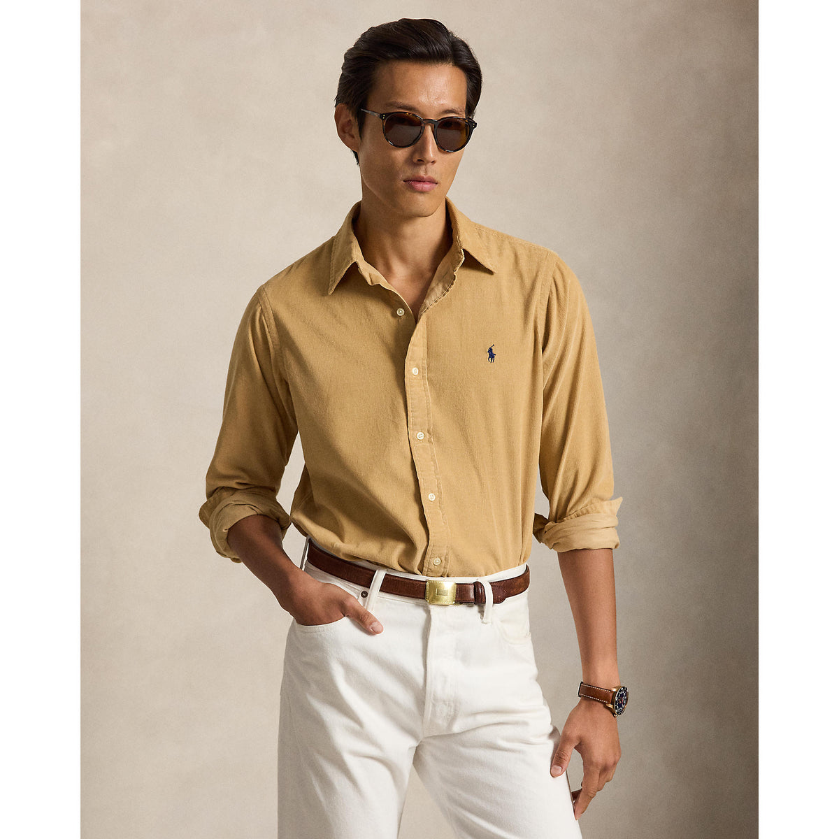 CHEMISE VELOURS – CLASSIC CAMEL