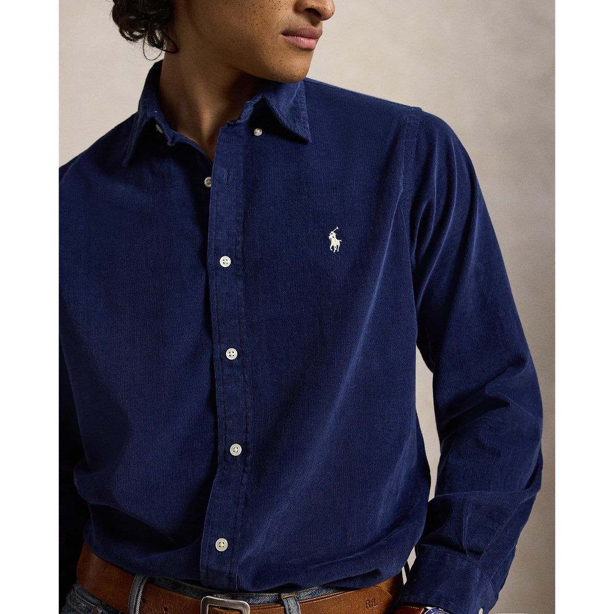 CHEMISE VELOURS – NEWPORT NAVY / WHITE