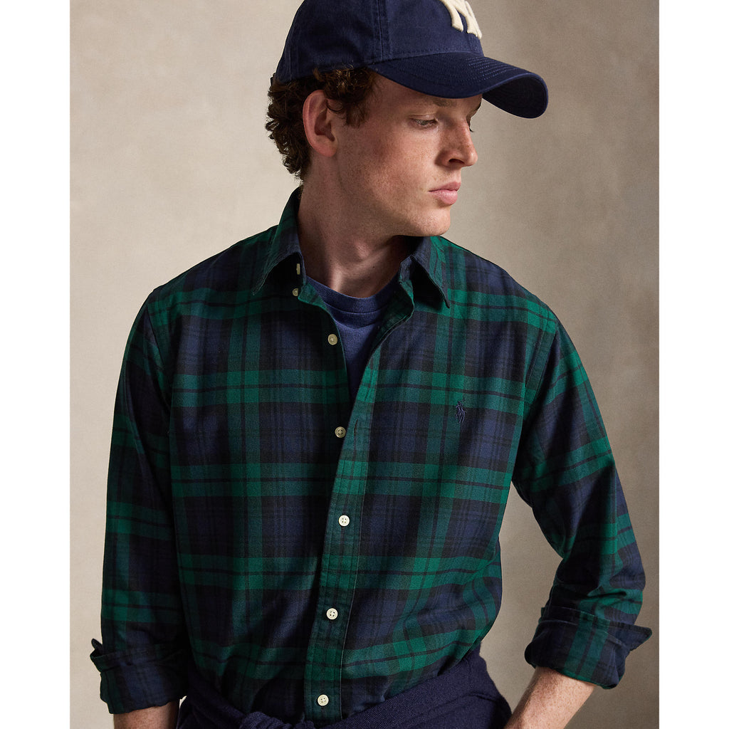 CHEMISE OXFORD – NAVY / GREEN MULTI
