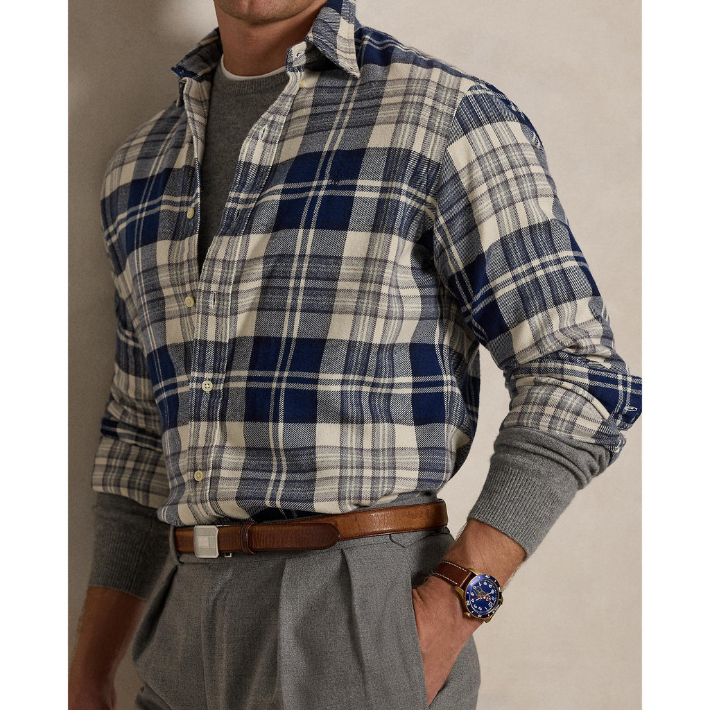 CHEMISE FLANELLE – OFF WHITE / NAVY