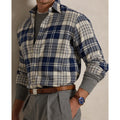 CHEMISE FLANELLE – OFF WHITE / NAVY