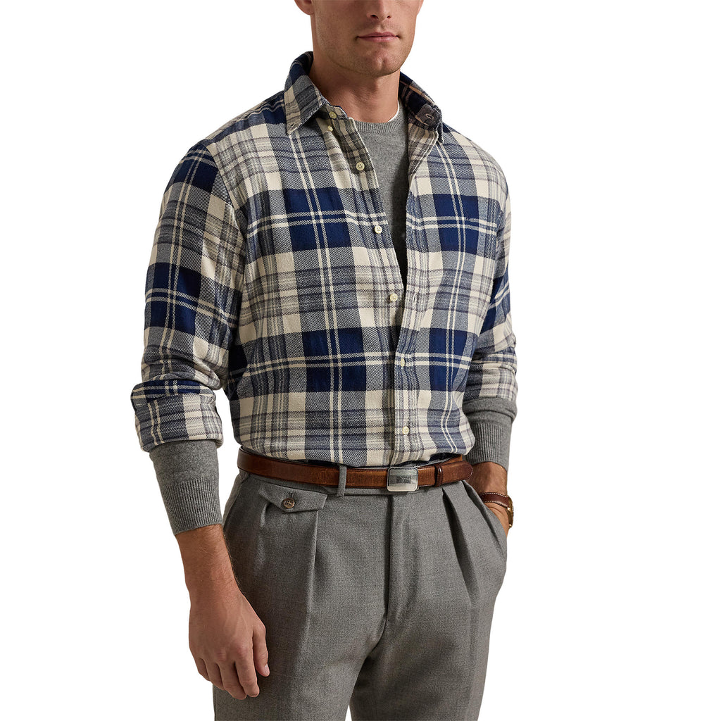CHEMISE FLANELLE – OFF WHITE / NAVY