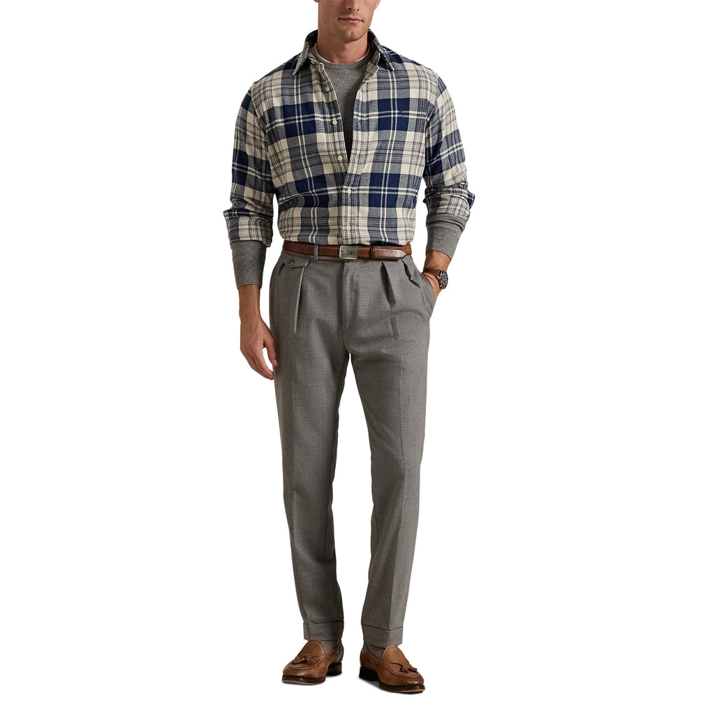 CHEMISE FLANELLE – OFF WHITE / NAVY