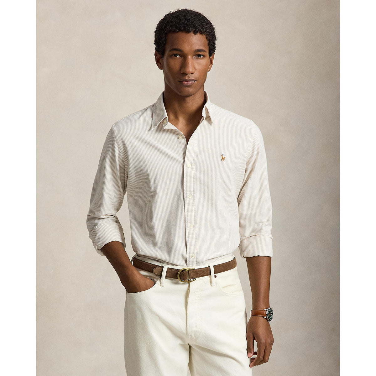 CHEMISE OXFORD – CLASSIC CAMEL WHITE