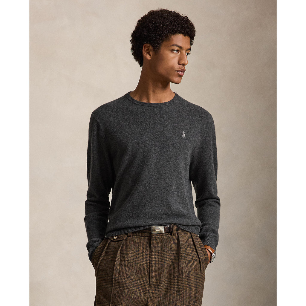 PULL CREW MÉRINOS – DARK CHARCOAL HEATHER