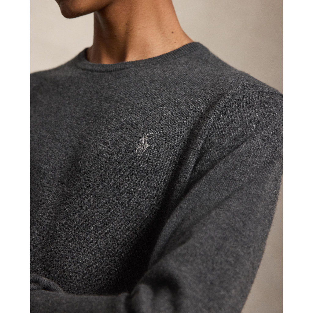 PULL CREW MÉRINOS – DARK CHARCOAL HEATHER